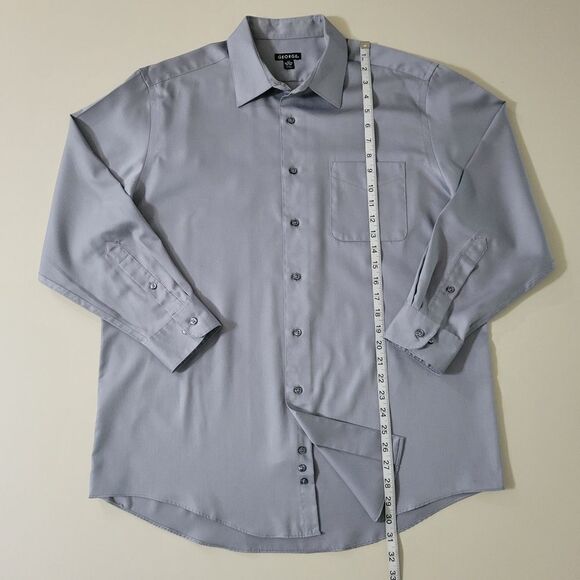 George's Men's Grey Stone Button-Down Dress Shirt - Picture 5 of 15